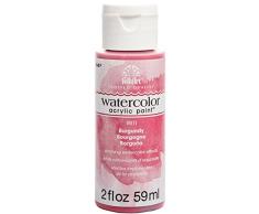 PLAID ENTTERPRISES, INC. FOLKART AQUARELLE A BURGUNDY, 2 oz