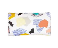 Maison Martin Morel 0660042082244 Coussin Rectangulaire Patchwork Verso Wave Coton Multicolore/Bleu 8 x 30 cm