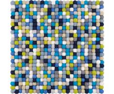 myfelt Fritz Feutre Coussin de Boule/Coussin carré pour Chaise, Laine Vierge, Multicolore, 36 x 36 CM