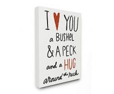 Stupell Industries Bushel and a Peck et dune Hug Autour du Cou surdimensionnÃ© tendue sur Toile DÃ©coration Murale, Multicolore