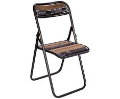 Better & Best Chaise Pliante en Fer Industriel, Dimensions 46 x 50 x 84 cm, matÃ©riau : Bois/mÃ©tal, Noir, Taille Unique