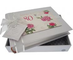 White Cotton Cards Album Photo 80ème Anniversaire Petit cm-English Album Roses