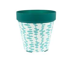 My Note Deco 065747 Cache Pot Rond pré-percé 24cm OMBRAGE en Plastique Recyclable, Vert, Diamètre 24 cm