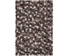myfelt Hardy Tapis Boule de Feutre rectangulaire en Laine Vierge Gris, Feutre 100 % Laine Vierge de Nouvelle-ZÃ©lande., Gris, 50 x 70 cm