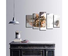 Bonamaison Décoration Murale Ensemble de 5 Impression sur Toile, Dimensions: 100 x 60 Cm - Conçu et fabriqué en Turquie