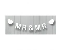 Club Green Mr et Mr fanions en Bois, Blanc