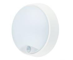 LYO Applique murale ronde avec capteur intÃ©grÃ©, 14Â W, blanc, 21.5Â x 8Â cm