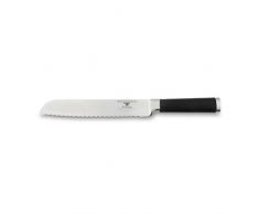 Rockingham Forge Pro-Silicon Couteau à Pain en Acier Inoxydable avec poignée antidérapante et boîte de présentation en Bois, Lame de 20,3 cm, Noir