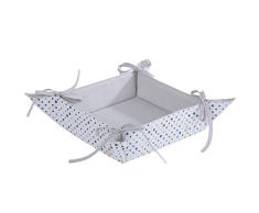 AMBITION Nordic Dot Corbeille Ã Pain Blanc/Bleu/Gris/Jaune 21 x 21 x 6 cm