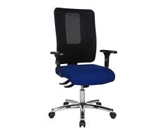 Topstar Open X (N) Chaise de Bureau pivotante avec revÃªtement en Tissu ChromÃ© Taille Unique, Housse en Tissu RevÃªtement Style Filet, Bleu/Noir, Taille Unique