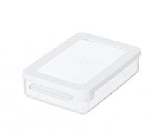 Cookware company Lunch Box .6L 18 x 12 cm, H4 .5 cm Plastique Transparent Garantie de qualité Blanc hermétique et empilable.
