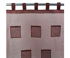 Thedecofactory 110353 Voilage Coton Pocket, Chocolat, 110 x 250 x 3 cm