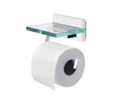 Tiger 264130346 Porte Rouleau de Papier Toilette Safira avec Dessus en Verre Chromé