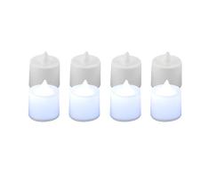Incidence Paris 54505 PHOTOPHORE + BOUGIE LED (set de 4) - Christmas, PolypropylÃ¨ne, Rouge/Blanc