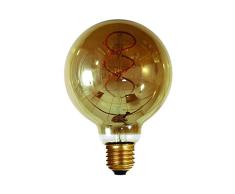 Girard Sudron 716692-LED Globe G95 Ampoule LED Filament Torsadé E27 (ES Edison) Blanc Chaud 160 Lumens Dimmable 4 W Fumé