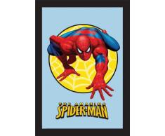 Empire 537591 Rampante Miroir imprimé Spiderman avec Cadre en Plastique façon Bois 20 x 30 cm