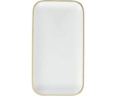 Une domo Pv-liv-1191Â Point-Virgule rectangulaire Plateau de service Blanc 22Â x 12Â cm, bois, marron