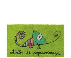 laroom Paillasson Motif Istinto di sopravvivenza, Jute and antidÃ©rapant, Vert, 40Â x 70Â x 1,8Â cm