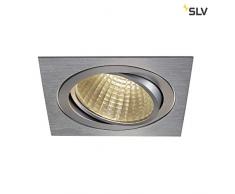 SLV Spot encastrÃ© New Tria Colonne murale cache-cÃ¢ble DL carrÃ© Set plafonnier Ã LED COB 3000Â K 30Â Â° Driver avec clip en aluminium brossÃ© plumes 114296