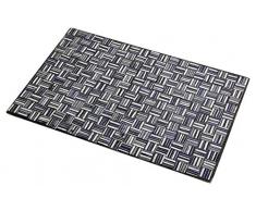 Febland Set de Table mosaÃ¯que en Verre ArgentÃ©/Noir