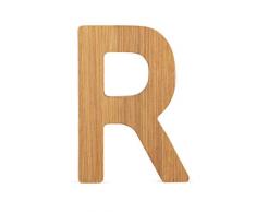 ABC Lettre R en Bambou Durable, Super combinable avec dautres Lettres comme décoration ou Plaque de Porte, particulièrement Bien adapté pour Lire Les Enfants Scolaires (Avant)