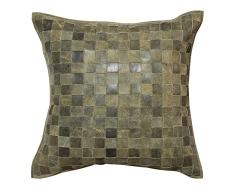 Jute & co Coussin en vÃ©ritable Cuir, 45Â x 45Â cm, Bruni