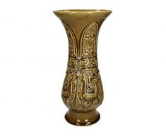 Leewadee Vase en faÃ¯ence Marron 18,5 x 18,5 x 38 cm