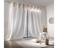 Linder Rideau Lumineux à Åillets, Polyester, Blanc, 150x260 cm