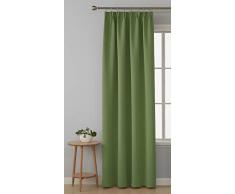 Deconovo Rideau Occultant Chambre Enfant Bureau en Tissu Moderne Anti Chaleur Galon Fronceur Isolant Thermique 1 Pcs, Polyester, Vert dherbe, 140x175cm