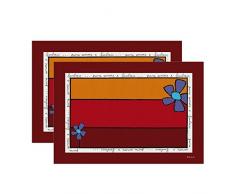 Egan paf63/07S Set Sets de Table, Tissu, Rouges, 2Â unitÃ©s