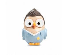 Studio Egan ml18ct/1 C Figurine Footballeur, modèle Goofi hiboux, céramique, Bleu Clair, 6 x 6 x 8 cm