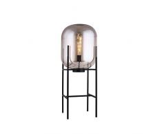 Lumineca Lampe sur pied globe cristal smoky champagne Bharian 4 W DiamÃ¨tre 38 cm Hauteur : 90 cm.