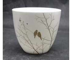 Light-Glow Collection DorÃ© Verni Amour Bird Double Tasses, Porcelaine, Blanc, 8.5Â x 6.4Â x 7.2Â cm