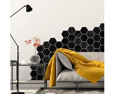 Ambiance-Live col-tiles-ROS-B105_10x9cm Stickers carrelages, Vinyle adhÃ©sif, Marbre Noir, 10, 9 cm
