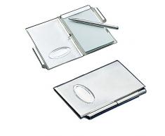 Médaillon de Poche avec Stylo à Bille Argenté 9 x 6 cm