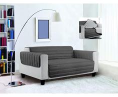 Waterproof Trendy housse de canapé matelassé Gris clair/Gris foncé, 2 places