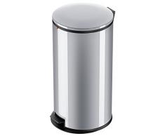 Hailo 0545-020 Poubelle à Pédale, Acier Inoxydable, Argent, 45 x 45 x 70 cm
