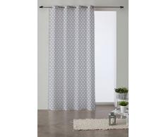 Martina Home Candy Star Rideau avec Oeillets, Tissu, 27Â x 2Â x 40Â cm 27x2x40 cm Gris