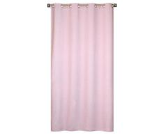 HomeMaison Rideau Uni Aspect Velours, Polyester, Vieux Rose, 240x140 cm