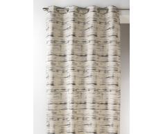 Home Maison 09343-8-AL Rideaux Jacquard avec Oeillets Ronds Gris/Argent 140 x 260 cm
