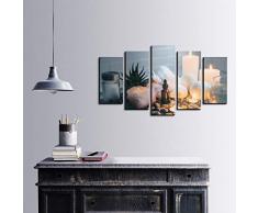 Bonamaison DÃ©coration Murale Ensemble de 5 Impression sur Toile, Dimensions: 100 x 60 Cm - ConÃ§u et fabriquÃ© en Turquie