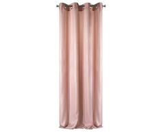 Eurofirany Rideaux Jacquard Ã 8 Åillets Ã©lÃ©gants et Brillants avec Coutures argentÃ©es pour Salon, Chambre Ã Coucher, Salon ou Chambre Ã Coucher Rose + argentÃ© 140 x 250 cm