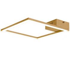 Näve Leuchten Plafonnier LED Gold Leaf, métal, or, 30 x 30 x 6 cm