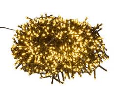 Guirlande lumineuse LED avec 1000 LED blanc chaud avec 8 heures de minuterie pour fêtes, Noël, décoration, mariage, éclairage dambiance 25 m