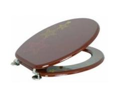 MSV 140344 Abattant WC Motif Ãtoile MDF/Inox 42,5 x 36,5 x 1,6 cm