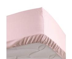 douceur dintÃ©rieur Percaline Drap Housse 2 Personnes, Rose, 160 x 200 CM
