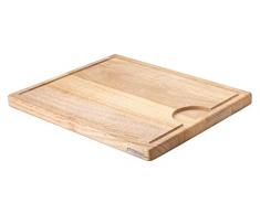 Continenta Planche à découper, Planche à découper en Bois avec rigole Caoutchouc, Dimensions : 42 x 34 x 2,7 cm