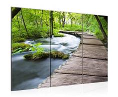 Tableau decoration murale Pont de paysage 120 x 80 cm - XXL Impression sur Toile Salon Appartment 3 Parties - prÃªt Ã accrocher - 607431a