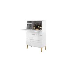 ESF MO-09 commode MDF (Panneau de Fibres de Bois Ã densitÃ© Moyenne), recouverts dun Papier dÃ©cor imprÃ©gnÃ© de rÃ©sine mÃ©lamine, Finition Blanc, Taille unique