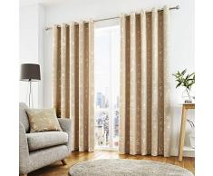 Curtina Rideaux à Åillets doublés, 100% Polyester, Naturel, 116,8 cm de Large x 137,2 cm de Hauteur (117 x 137 cm)